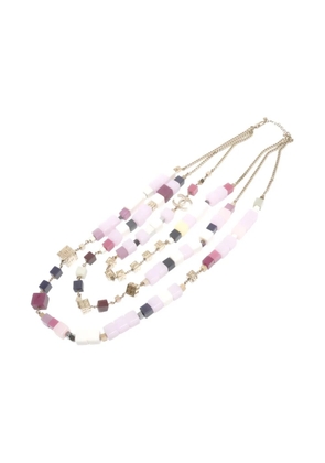 CHANEL Pre-Owned 2004 logo-lettering necklace - Pink