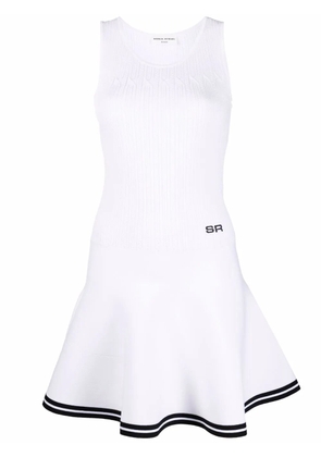 Sonia Rykiel pointelle knit fluted-skirt mini dress - White