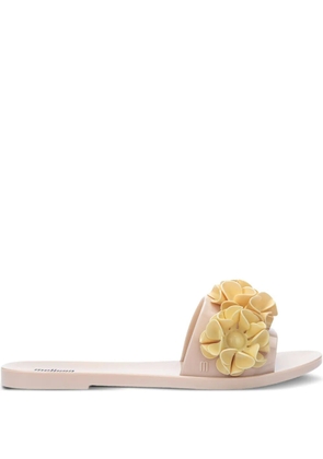 Melissa Babe Springtime flower-embellished slides - Neutrals