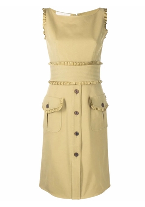 Valentino Garavani Pre-Owned 1990s ruffled trim sleeveless dress - Green