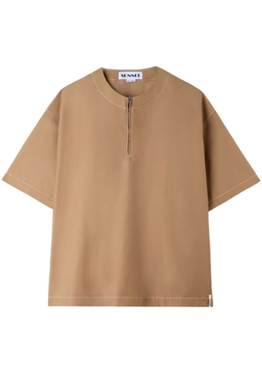 Sunnei zip-up T-shirt - Neutrals