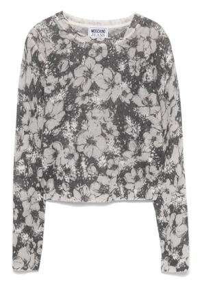 MOSCHINO JEANS floral-jacquard sweater - Grey