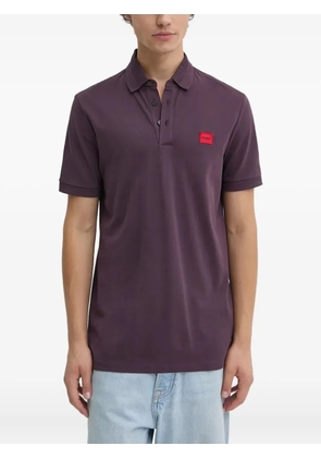 HUGO logo-patch polo shirt - Purple