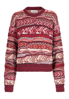 Laneus patterned-jacquard sweater - Red