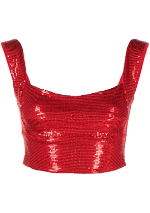 Atu Body Couture sequin-embellished crop top - Red
