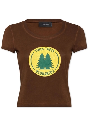 DSQUARED2 logo-print T-shirt - Brown
