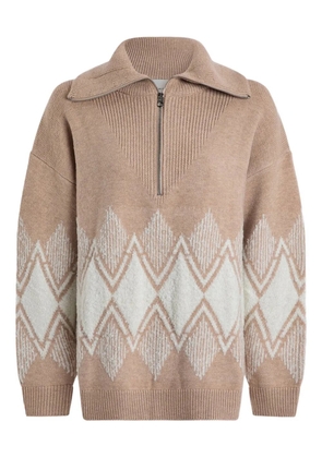 Varley Betty jacquard half-zip sweater - Neutrals