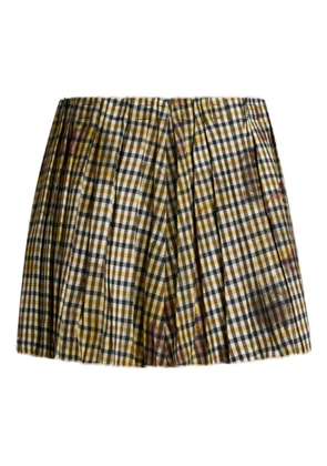 ETRO gingham pleated mini skirt - Neutrals