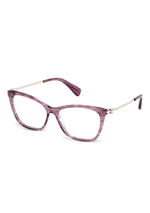 Max Mara Eyewear horn-embellished cat-eye glasses - 083 Violet / Horn / Shiny Pale Gold