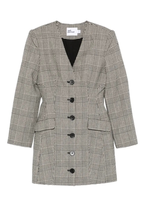 Self-Portrait check button mini dress - Black