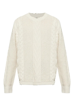 AllSaints Tenter frayed-detailing sweater - White