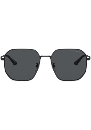 Emporio Armani geometric-frame sunglasses - Black