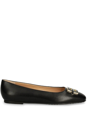 Baldinini logo-plaque ballerina shoes - Black
