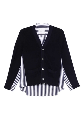 sacai panelled cardigan - Blue
