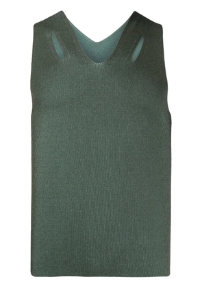 Dion Lee ribbed knit cut-out vest - Green