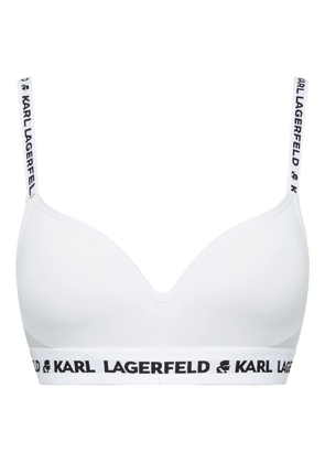 Karl Lagerfeld logo-underband padded bra - White