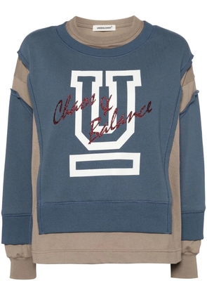 Undercover contrast-panel cotton sweatshirt - Blue