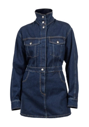 DL1961 buttoned flap-pockets denim mini dress - Blue