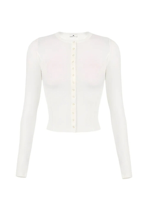 Elisabetta Franchi button embroidered-logo cardigan - White