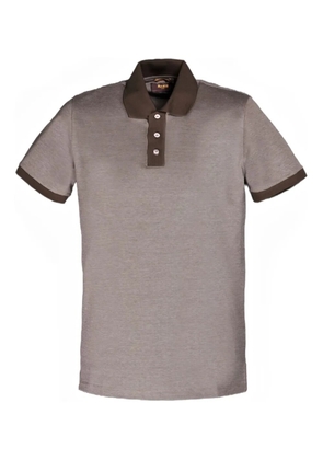 Moorer contrast-collar polo shirt - Brown