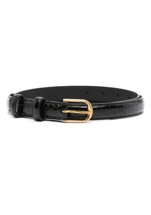 Nili Lotan crocodile-embossed leather belt - Black