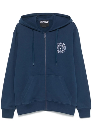 Versace Jeans Couture logo-embroidered hoodie - Blue