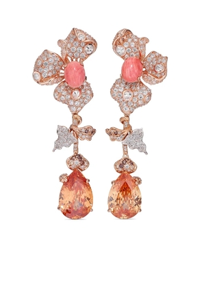 Anabela Chan 18kt rose gold vermeil Orchid citrine and diamond earrings - Pink