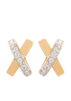 Nina Ricci Pre-Owned 1980s crystal-embellished stud earrings - Gold