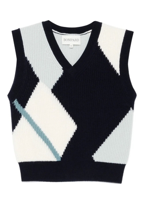 BOMPARD diamond-pattern sleeveless sweater - Blue