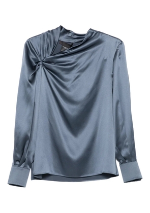 Max Mara knot-detail long-sleeve blouse - Blue