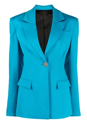 The Attico single-breasted virgin-wool blazer - Blue
