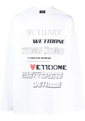 We11done logo-print cotton sweatshirt - White
