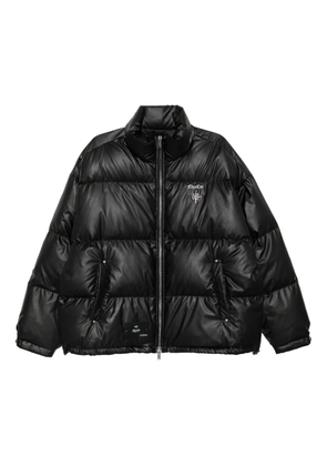 FIVE CM logo faux-leather puffer jacket - Black