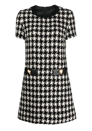 Moschino houndstooth knitted minidress - Black
