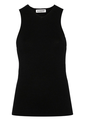 Jil Sander V-neck wool tank top - Black