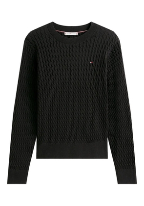 Tommy Hilfiger cable-knit crew-neck sweater - Black