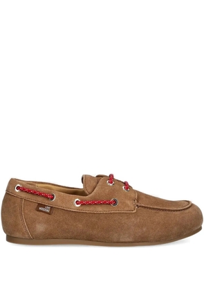 Love Moschino suede loafers - Brown