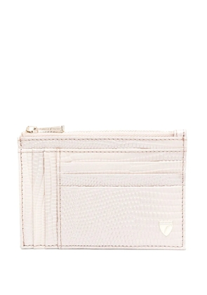 Aspinal Of London logo-plaque leather cardholder - Neutrals