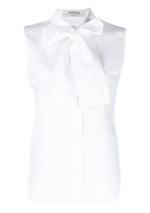 Kimhekim pussy-bow cotton blouse - White