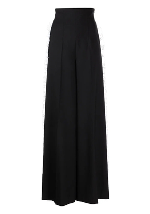 Rochas ruffle wide-leg tailored trousers - Black