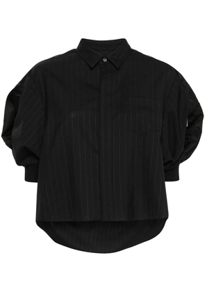 sacai pinstripe cropped shirt - Blue