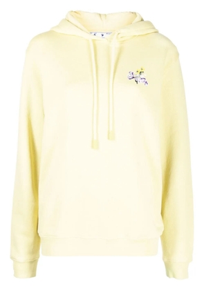 Off-White Floral Arrows cotton hoodie - Yellow