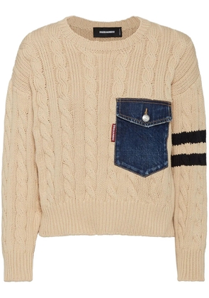 DSQUARED2 cable-knit jumper - Neutrals