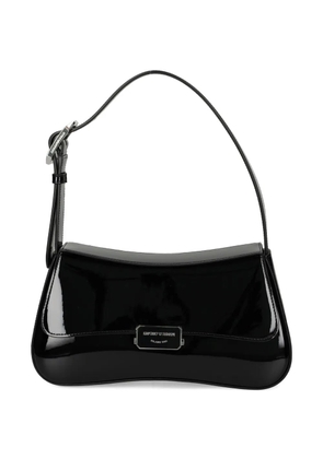 Emporio Armani foldover-top buckle shoulder bag - Black