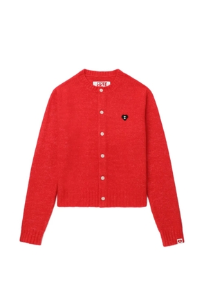 APEE™ by *A BATHING APE® heart-badge buttoned cardigan - Red
