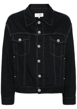 MM6 Maison Margiela metallic-thread denim jacket - Black