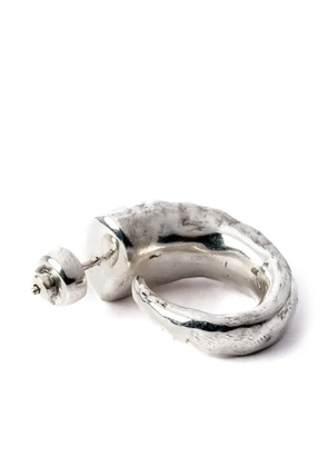 Parts of Four sterling silver Horn hoop earring