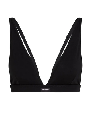 Karl Lagerfeld Essential-logo plunge bralette - Black