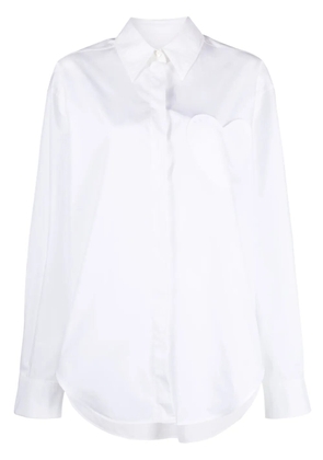 MOSCHINO JEANS heart-patch cotton shirt - White