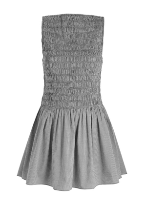Faithfull the Brand shirred-upper gingham mini dress - Grey